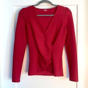 MONACO Long Sleeve Red Blouse. Size M